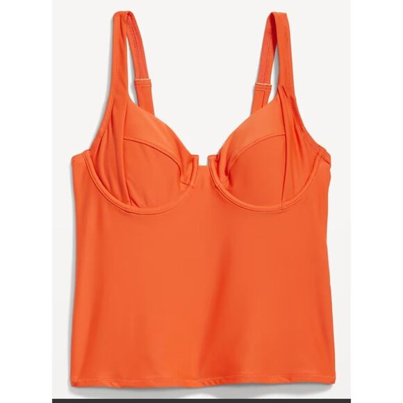 Old Navy Underwire Tankini Swim Top Women's Size XXL Warm Sunset New with Tags - Picture 5 of 6